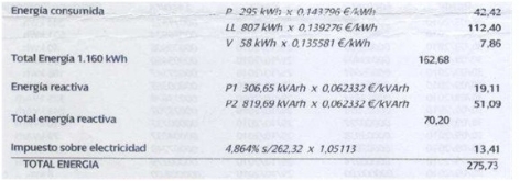 Factura negocios  - Complemento por energía reactiva